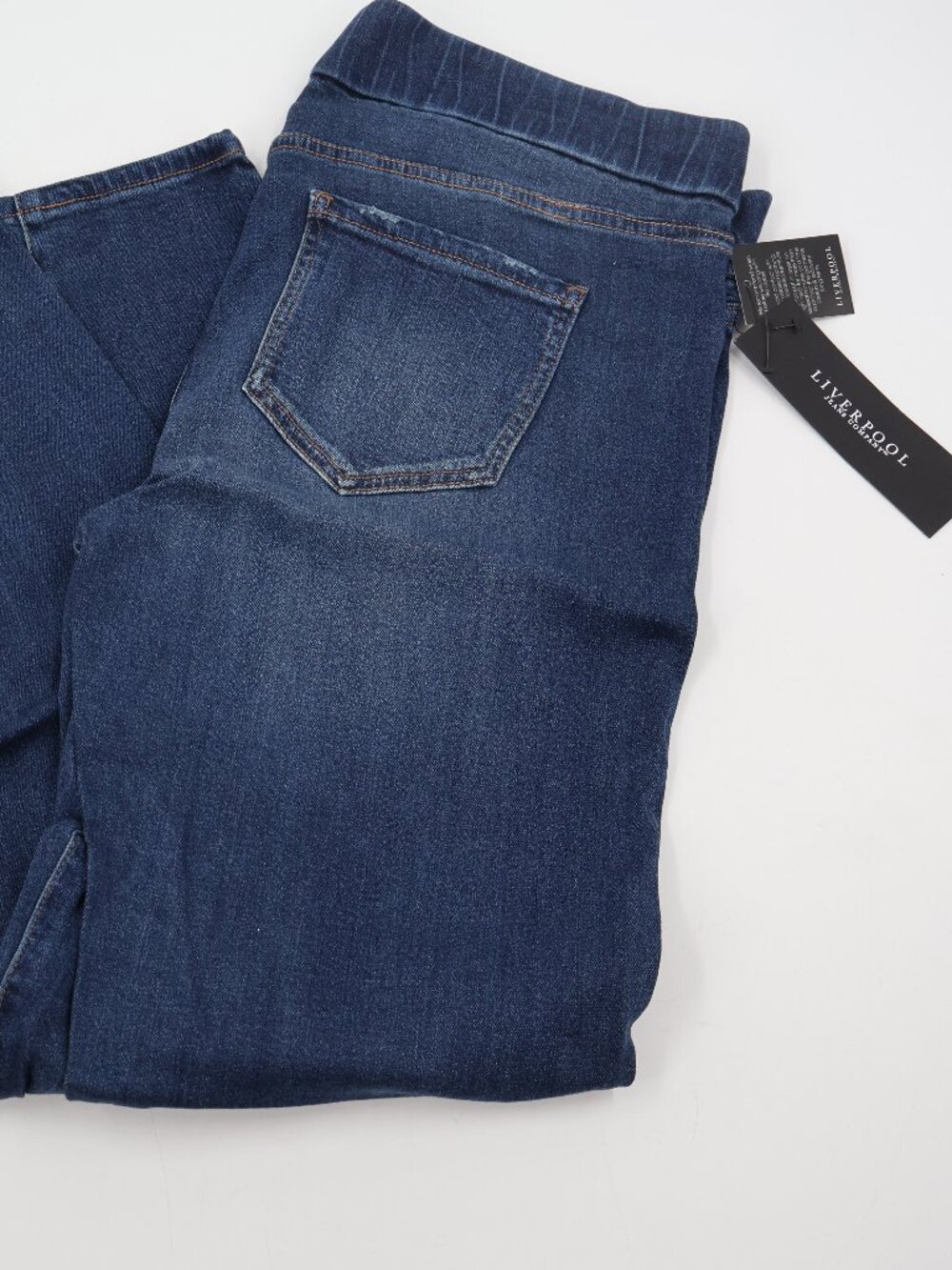 Liverpool Denim Legging Womens 14/32 Blue Dark Wash Pull On Stretch Jeggings